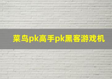 菜鸟pk高手pk黑客游戏机