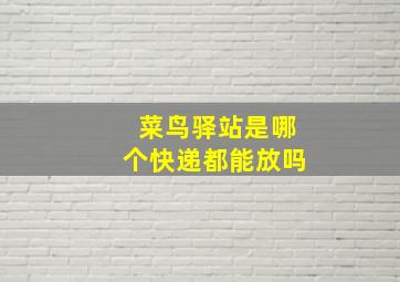 菜鸟驿站是哪个快递都能放吗