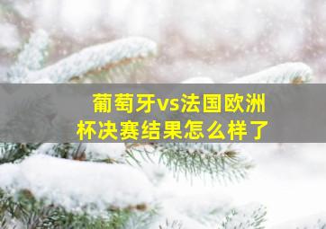 葡萄牙vs法国欧洲杯决赛结果怎么样了