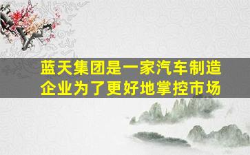 蓝天集团是一家汽车制造企业为了更好地掌控市场