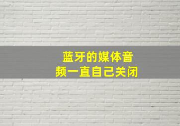 蓝牙的媒体音频一直自己关闭