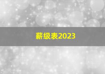 薪级表2023