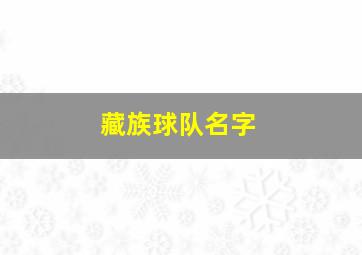 藏族球队名字