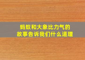 蚂蚁和大象比力气的故事告诉我们什么道理