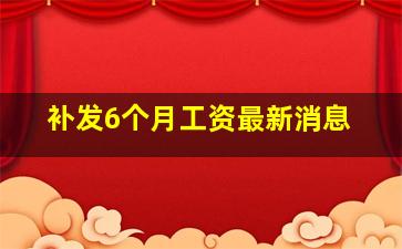 补发6个月工资最新消息