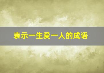 表示一生爱一人的成语