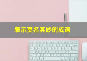 表示莫名其妙的成语