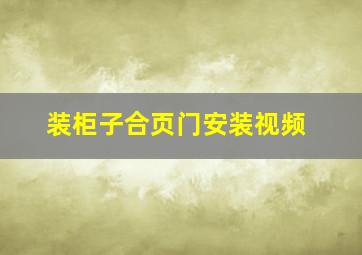 装柜子合页门安装视频