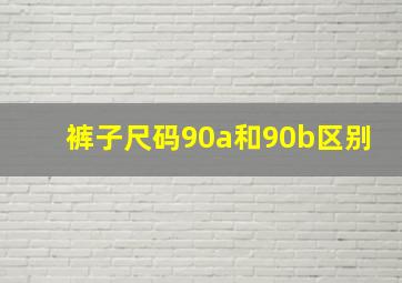 裤子尺码90a和90b区别