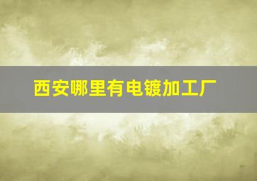 西安哪里有电镀加工厂