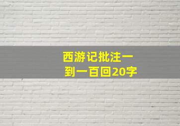 西游记批注一到一百回20字