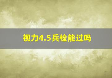 视力4.5兵检能过吗