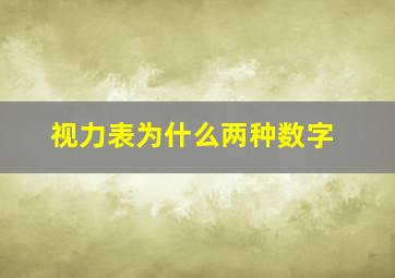 视力表为什么两种数字