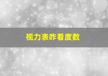 视力表咋看度数