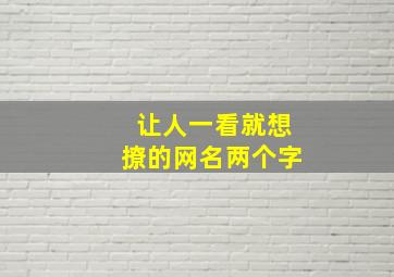 让人一看就想撩的网名两个字