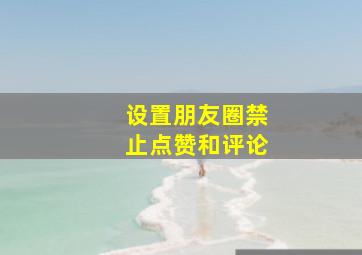 设置朋友圈禁止点赞和评论