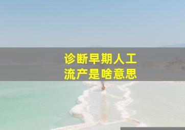 诊断早期人工流产是啥意思