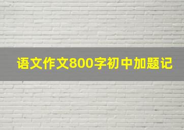 语文作文800字初中加题记