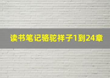 读书笔记骆驼祥子1到24章