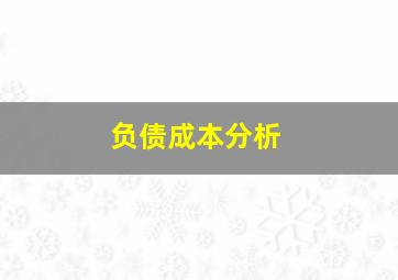 负债成本分析