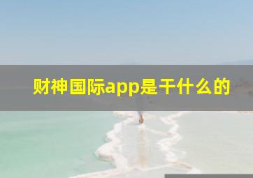 财神国际app是干什么的