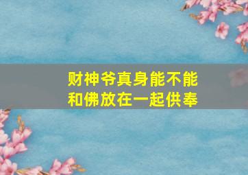 财神爷真身能不能和佛放在一起供奉