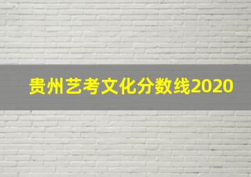 贵州艺考文化分数线2020