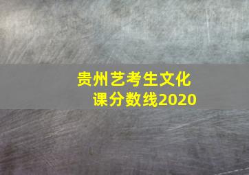 贵州艺考生文化课分数线2020