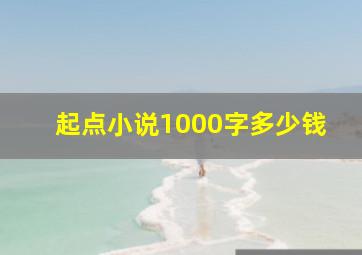 起点小说1000字多少钱