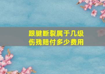 跟腱断裂属于几级伤残赔付多少费用