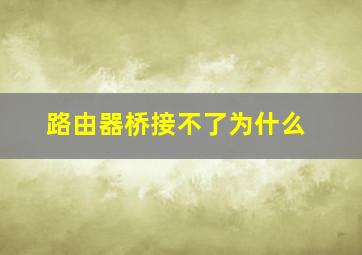 路由器桥接不了为什么