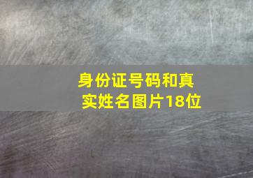 身份证号码和真实姓名图片18位