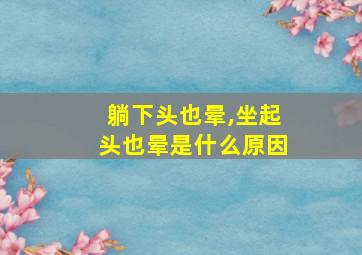 躺下头也晕,坐起头也晕是什么原因