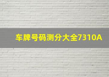 车牌号码测分大全7310A