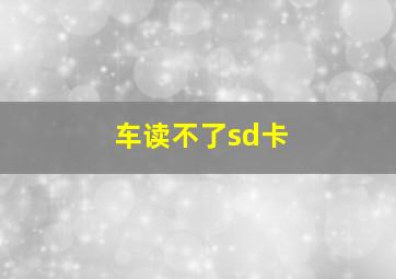 车读不了sd卡