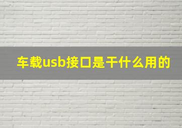 车载usb接口是干什么用的