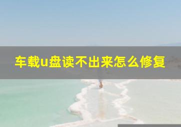 车载u盘读不出来怎么修复