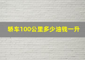 轿车100公里多少油钱一升