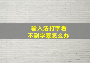 输入法打字看不到字幕怎么办