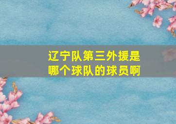 辽宁队第三外援是哪个球队的球员啊