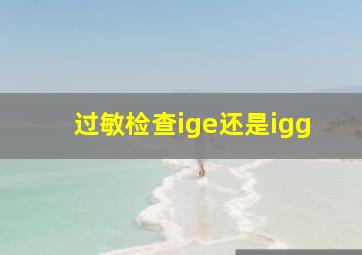 过敏检查ige还是igg