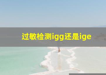 过敏检测igg还是ige