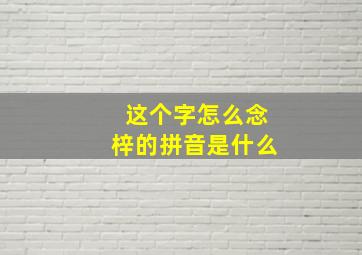 这个字怎么念梓的拼音是什么