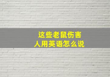 这些老鼠伤害人用英语怎么说