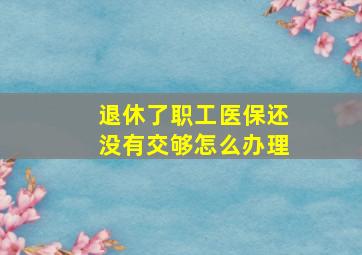 退休了职工医保还没有交够怎么办理