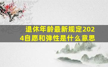 退休年龄最新规定2024自愿和弹性是什么意思