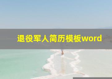 退役军人简历模板word