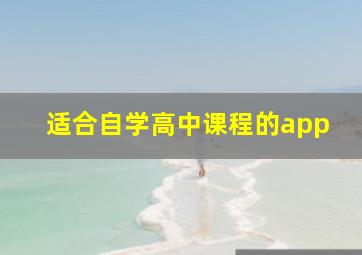 适合自学高中课程的app