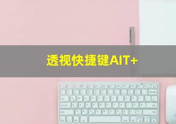 透视快捷键AIT+