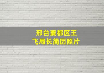 邢台襄都区王飞局长简历照片